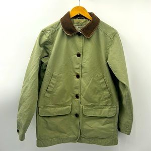 VINTAGE L.L. BEAN CHORE BARN  FILED JACKET WOMEN SIZE SMALL ARMY GREEN JACKET